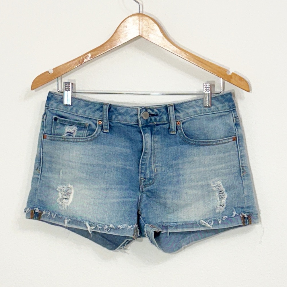 GAP Slim Cutoff Denim Shorts Stretch Mid-Rise Size 28